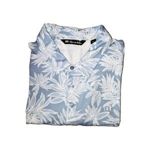 Travis Mathew Polo Shirt Men XXL Floral Print Golf Golfing Outdoors Preppy.